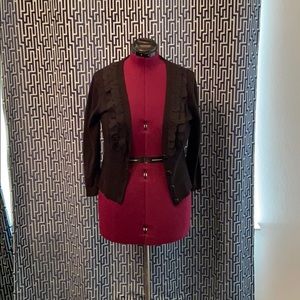 Nine West Black Cardigan Sweater Collar Detail